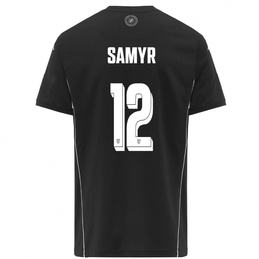 Danxen Kinderen Walid Samyr #12 Zwart Wit Uitshirt Uittenue 2025/26 T-Shirt