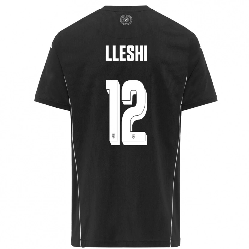 Danxen Kinderen Leonardo Lleshi #12 Zwart Wit Uitshirt Uittenue 2025/26 T-Shirt