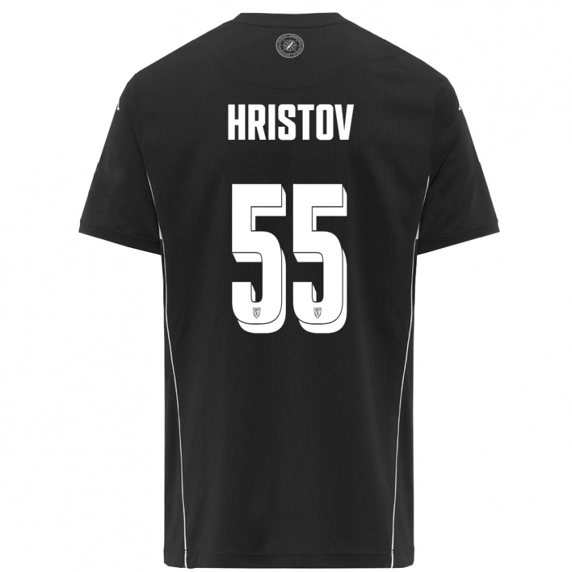 Danxen Kinderen Petko Hristov #55 Zwart Wit Uitshirt Uittenue 2025/26 T-Shirt