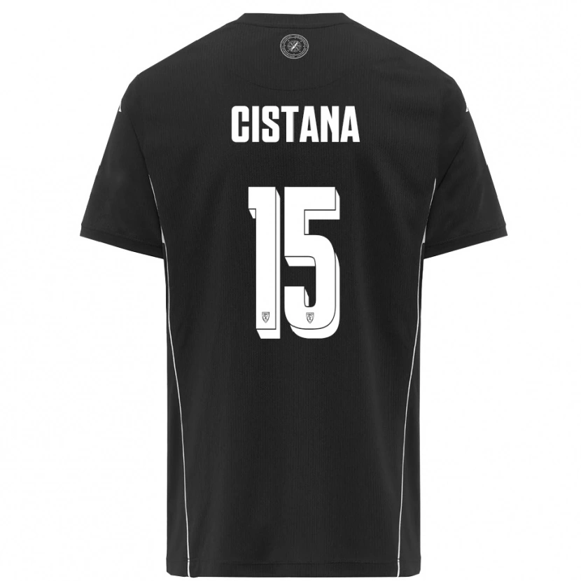 Danxen Kinderen Andrea Cistana #15 Zwart Wit Uitshirt Uittenue 2025/26 T-Shirt
