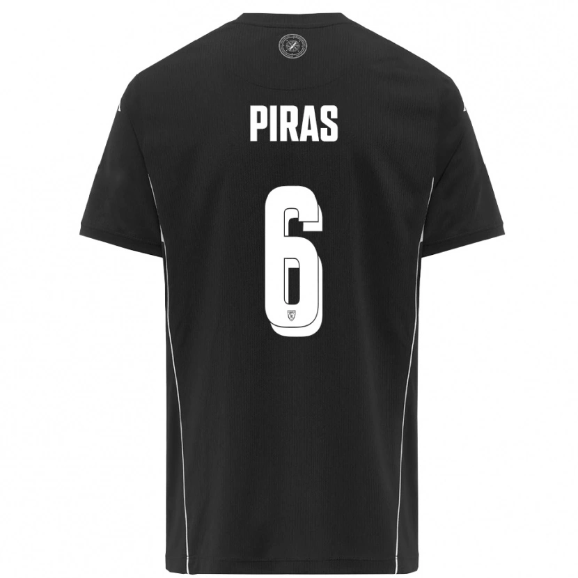 Danxen Kinderen Filippo Piras #6 Zwart Wit Uitshirt Uittenue 2025/26 T-Shirt