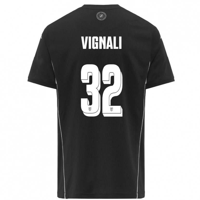 Danxen Kinderen Luca Vignali #32 Zwart Wit Uitshirt Uittenue 2025/26 T-Shirt