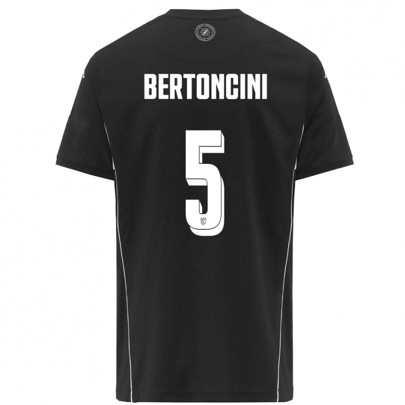 Danxen Kinderen Andrea Bertoncini #5 Zwart Wit Uitshirt Uittenue 2025/26 T-Shirt