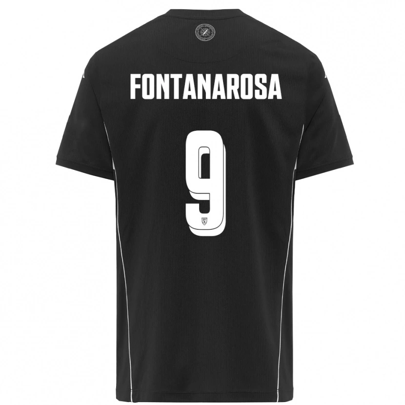Danxen Kinderen Riccardo Fontanarosa #9 Zwart Wit Uitshirt Uittenue 2025/26 T-Shirt