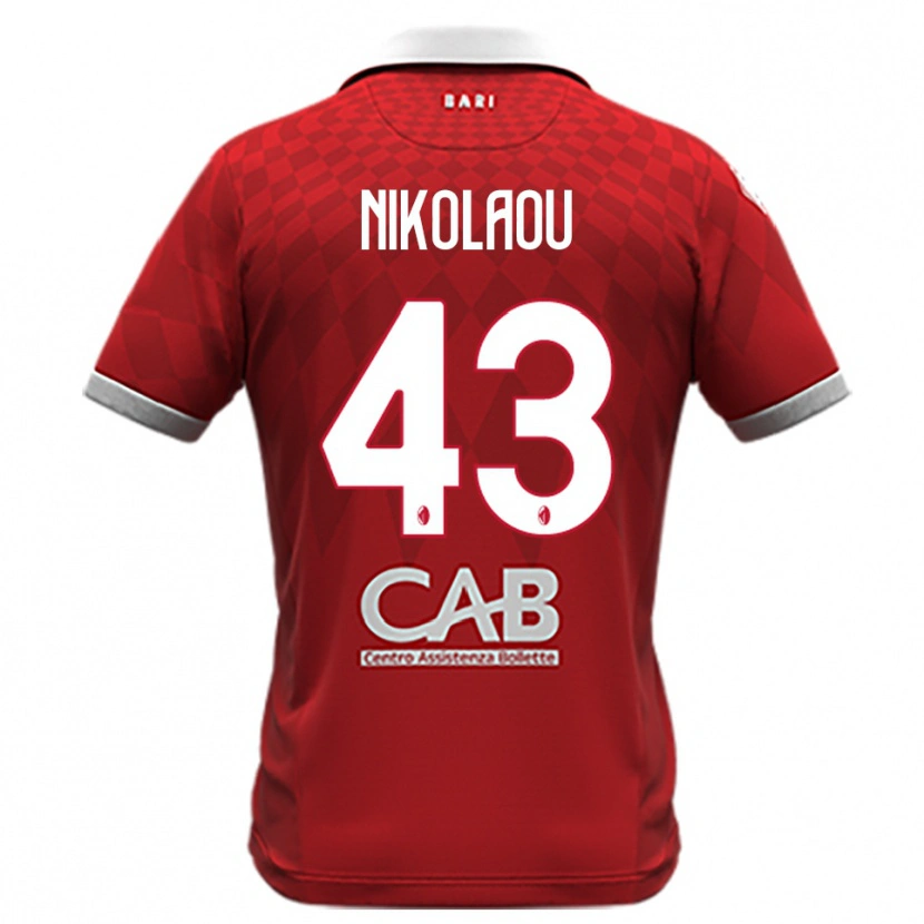 Danxen Kinderen Dimitrios Nikolaou #43 Rood Wit Uitshirt Uittenue 2025/26 T-Shirt