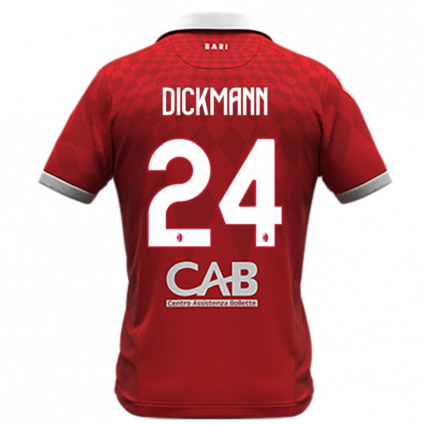Danxen Kinderen Lorenzo Dickmann #24 Rood Wit Uitshirt Uittenue 2025/26 T-Shirt