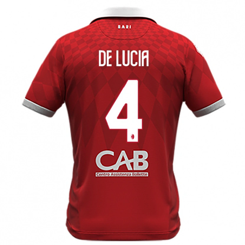 Danxen Kinderen Mattia De Lucia #4 Rood Wit Uitshirt Uittenue 2025/26 T-Shirt