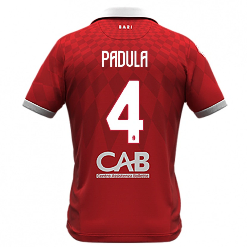 Danxen Kinderen Giuseppe Padula #4 Rood Wit Uitshirt Uittenue 2025/26 T-Shirt