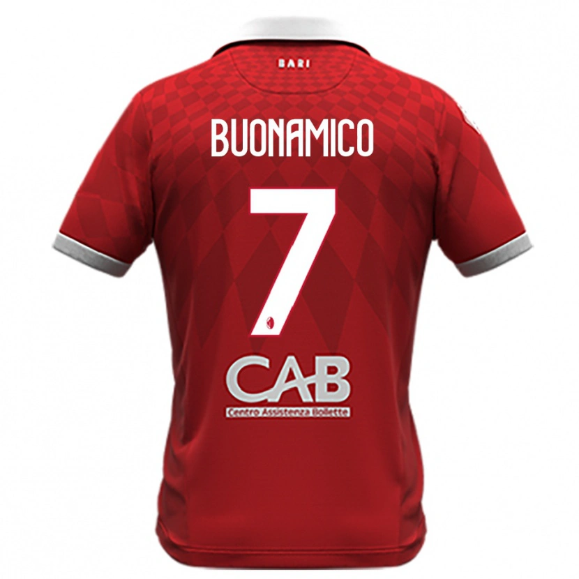 Danxen Kinderen Alessandro Buonamico #7 Rood Wit Uitshirt Uittenue 2025/26 T-Shirt