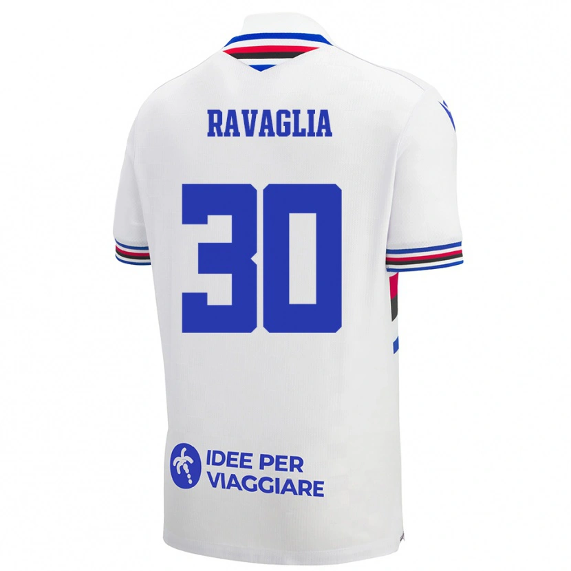 Danxen Kinderen Nicola Ravaglia #30 Wit Blauw Rood Uitshirt Uittenue 2025/26 T-Shirt