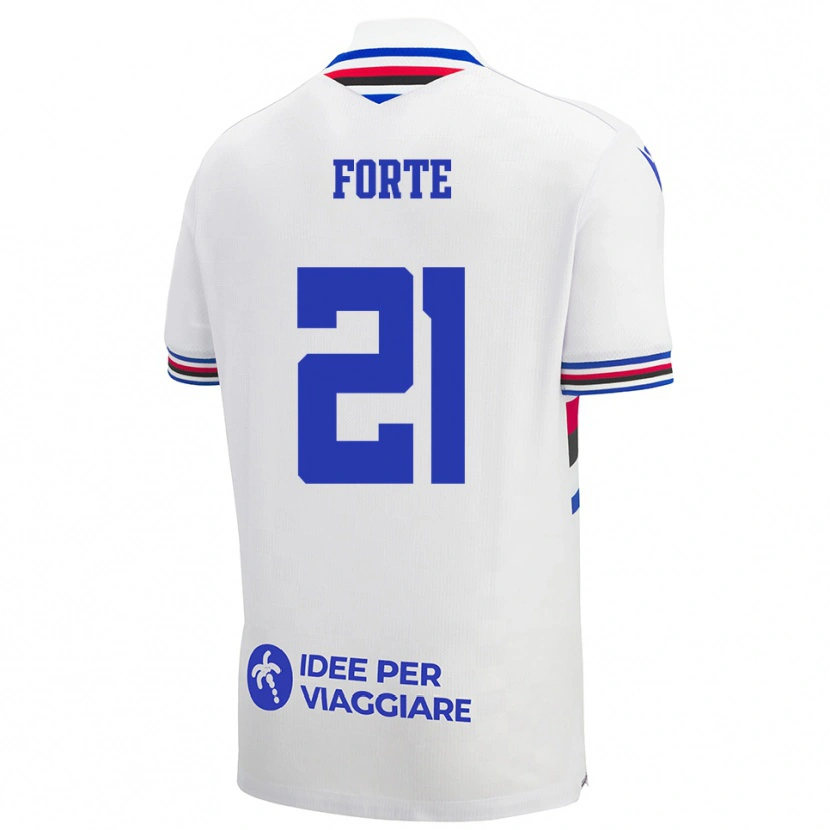 Danxen Kinderen Giuseppe Forte #21 Wit Blauw Rood Uitshirt Uittenue 2025/26 T-Shirt