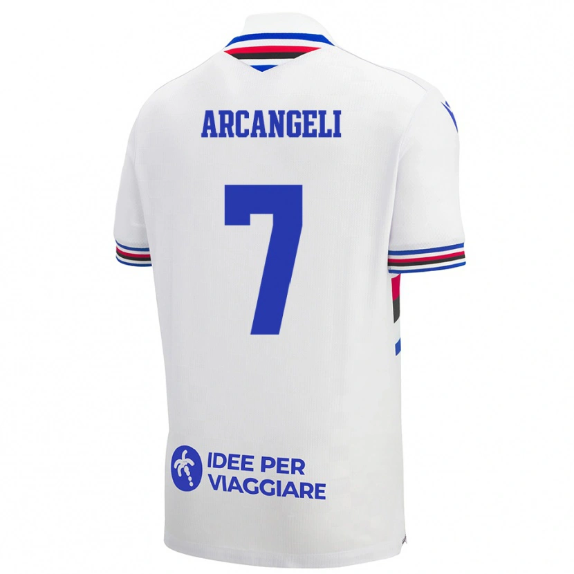 Danxen Kinderen Nicole Arcangeli #7 Wit Blauw Rood Uitshirt Uittenue 2025/26 T-Shirt