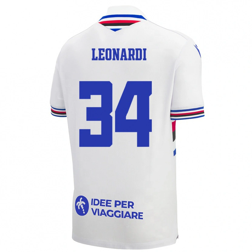 Danxen Kinderen Simone Leonardi #34 Wit Blauw Rood Uitshirt Uittenue 2025/26 T-Shirt