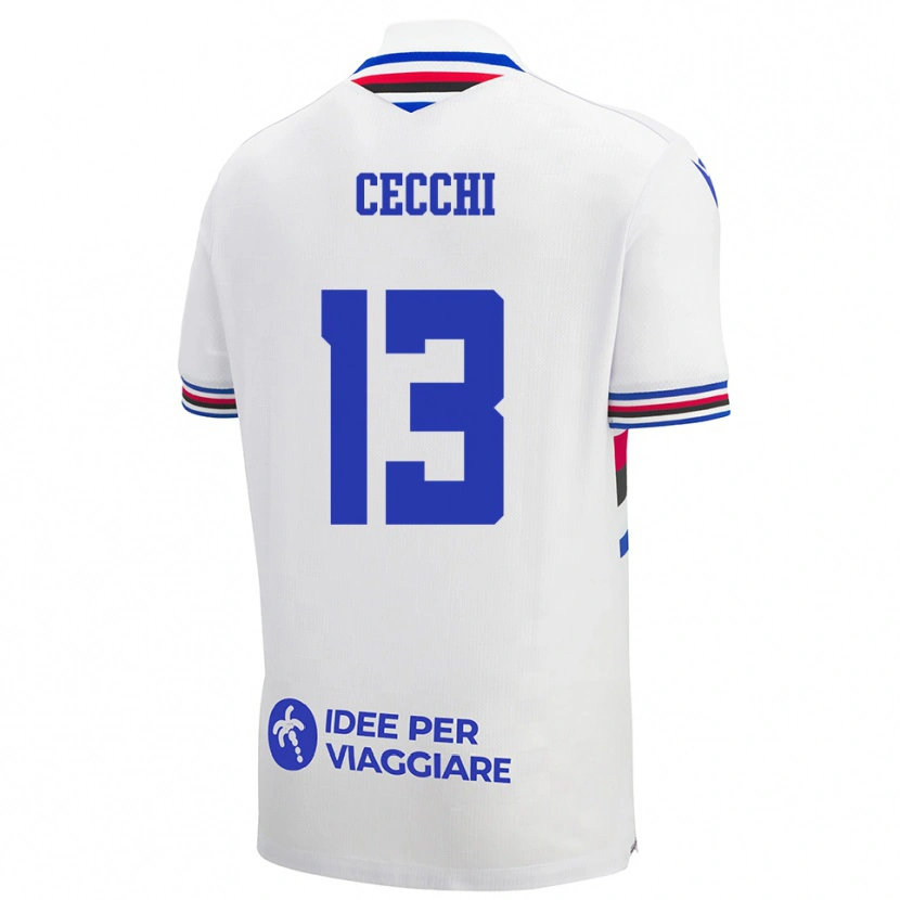 Danxen Kinderen Delano Cecchi #13 Wit Blauw Rood Uitshirt Uittenue 2025/26 T-Shirt