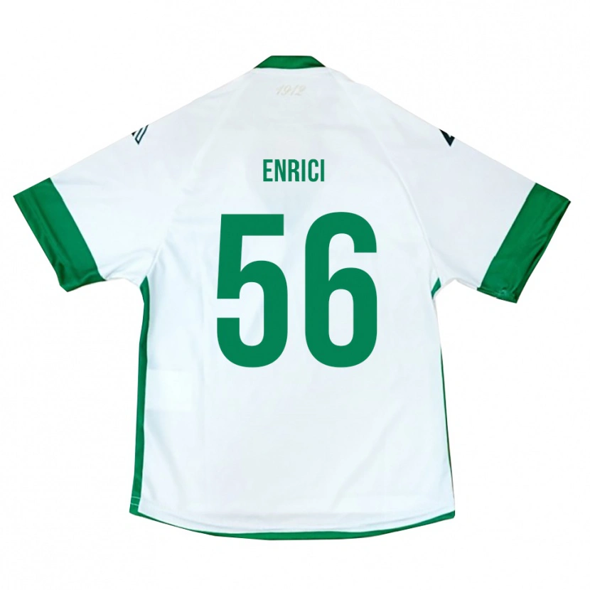 Danxen Kinderen Patrick Enrici #56 Wit Groen Blauw Uitshirt Uittenue 2025/26 T-Shirt