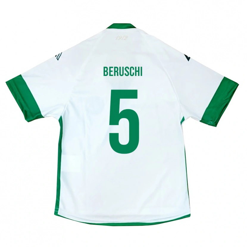 Danxen Kinderen Diego Beruschi #5 Wit Groen Blauw Uitshirt Uittenue 2025/26 T-Shirt