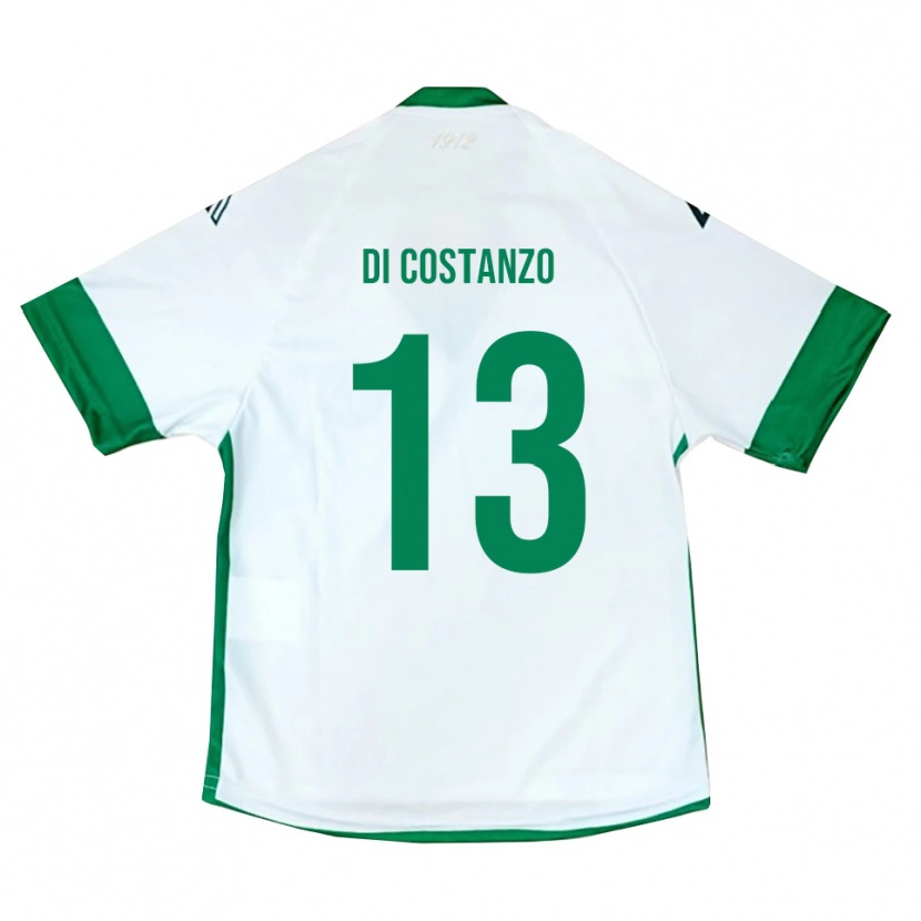 Danxen Kinderen Raffaele Maria Di Costanzo #13 Wit Groen Blauw Uitshirt Uittenue 2025/26 T-Shirt