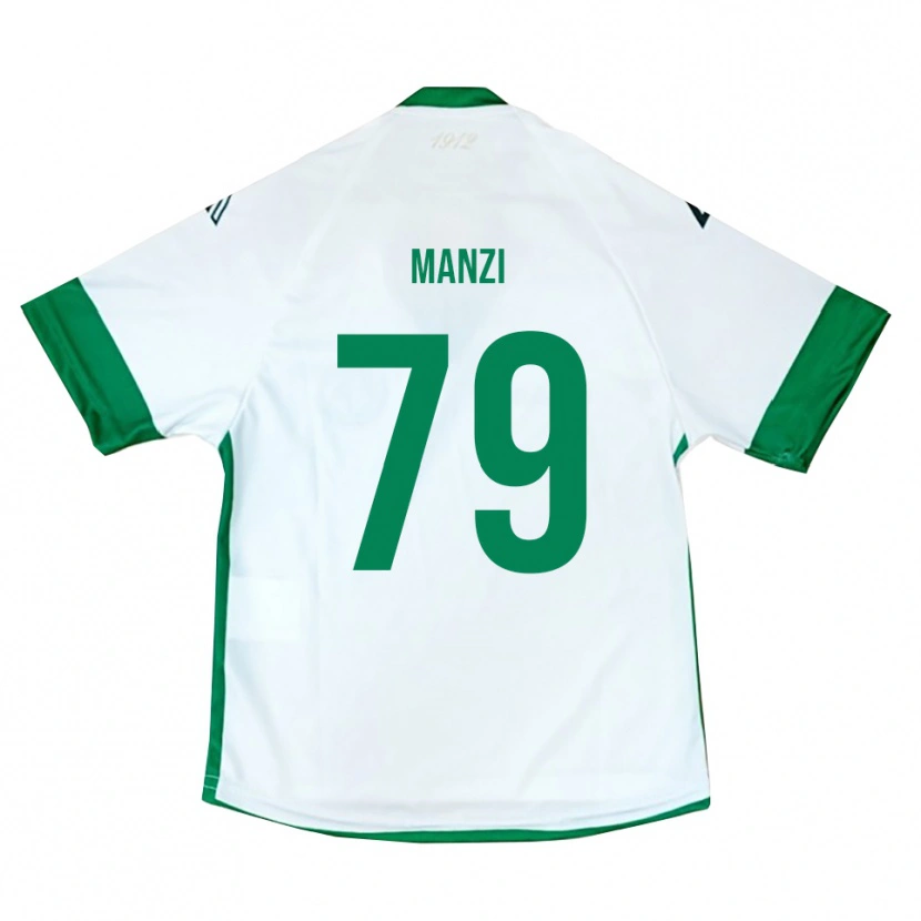 Danxen Kinderen Claudio Manzi #79 Wit Groen Blauw Uitshirt Uittenue 2025/26 T-Shirt