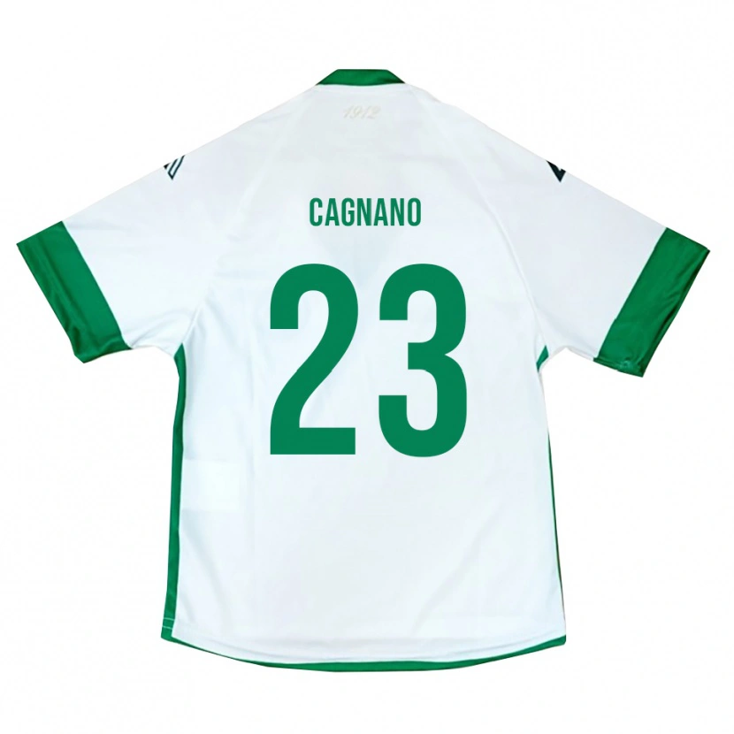 Danxen Kinderen Andrea Cagnano #23 Wit Groen Blauw Uitshirt Uittenue 2025/26 T-Shirt