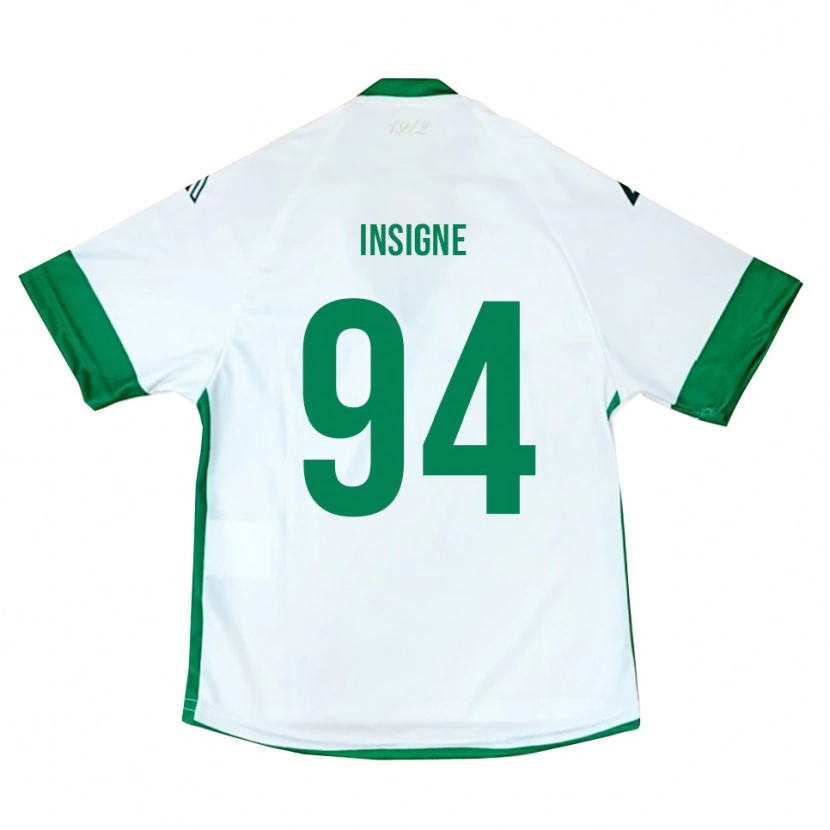 Danxen Kinderen Roberto Insigne #94 Wit Groen Blauw Uitshirt Uittenue 2025/26 T-Shirt