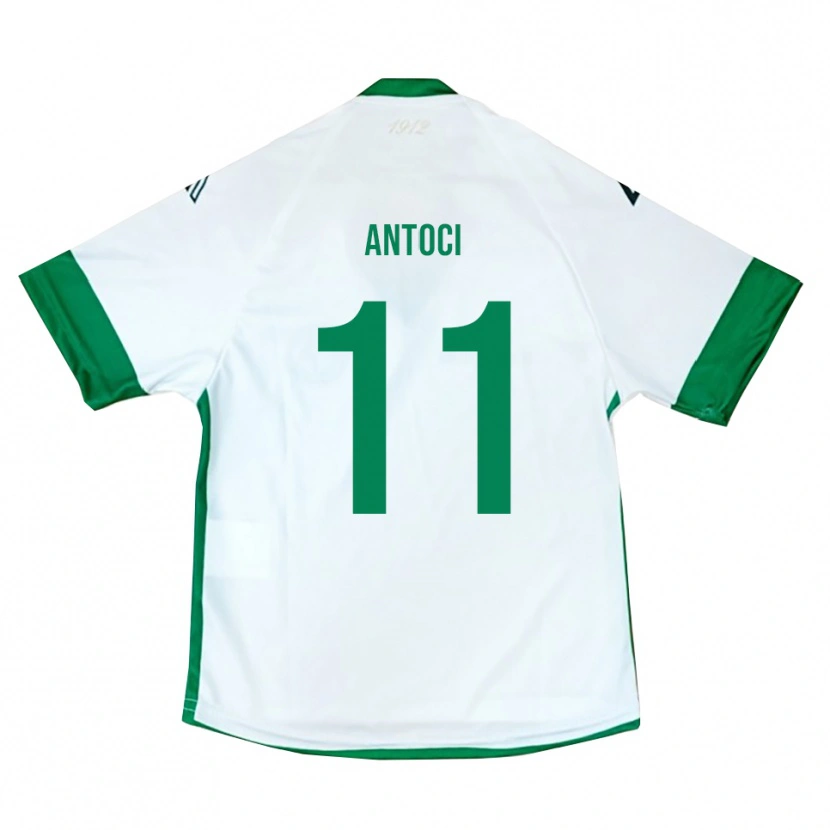 Danxen Kinderen Matteo Antoci #11 Wit Groen Blauw Uitshirt Uittenue 2025/26 T-Shirt