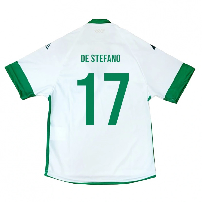 Danxen Kinderen Nicolò De Stefano #17 Wit Groen Blauw Uitshirt Uittenue 2025/26 T-Shirt