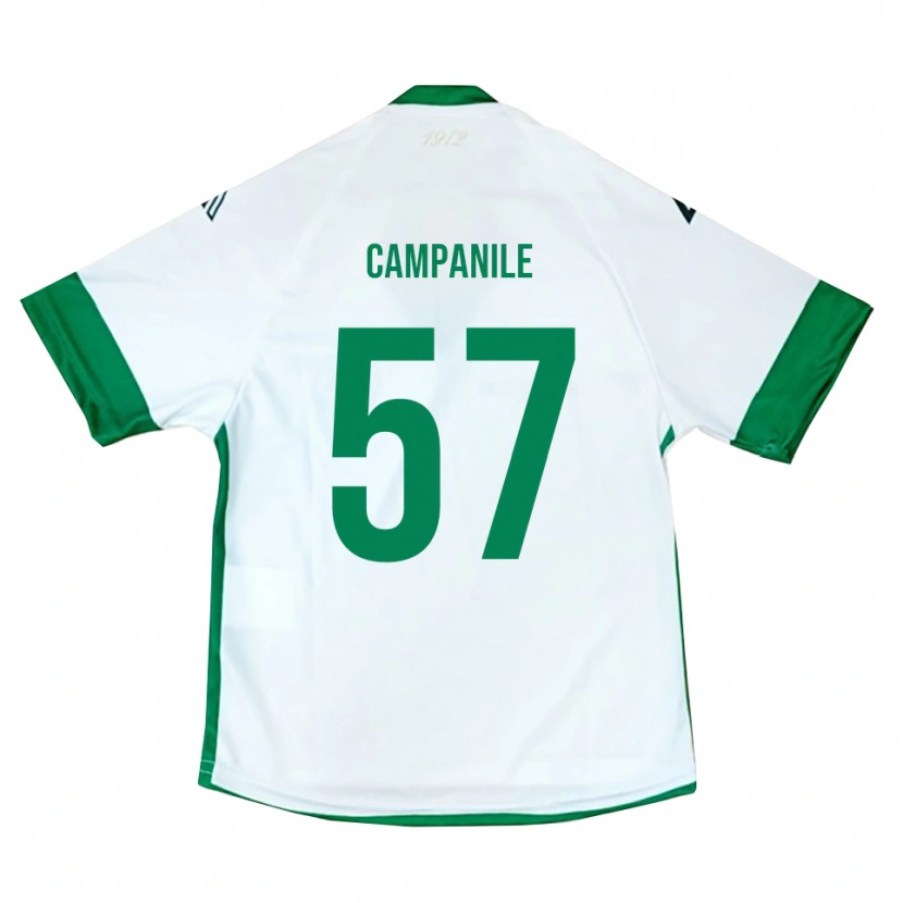 Danxen Kinderen Alessandro Campanile #57 Wit Groen Blauw Uitshirt Uittenue 2025/26 T-Shirt