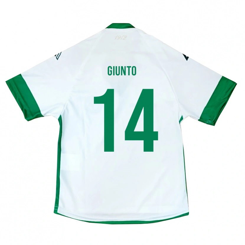 Danxen Kinderen Emanuele Giunto #14 Wit Groen Blauw Uitshirt Uittenue 2025/26 T-Shirt
