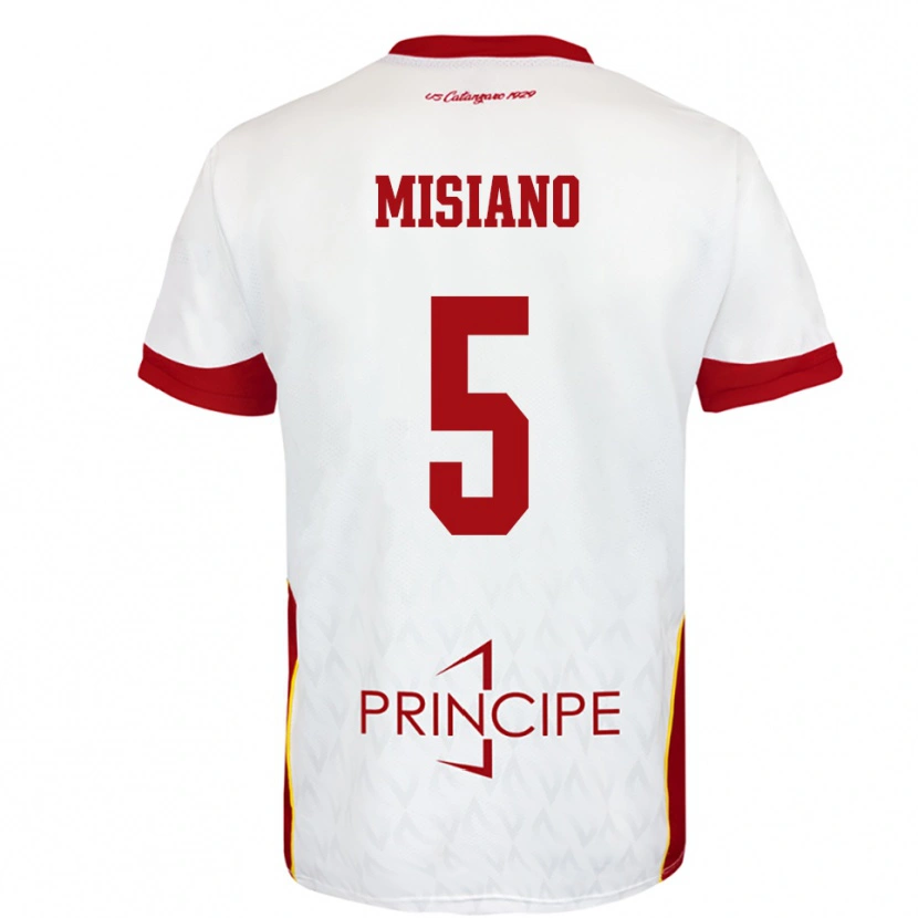 Danxen Kinderen Francesco Misiano #5 Wit Rood Uitshirt Uittenue 2025/26 T-Shirt