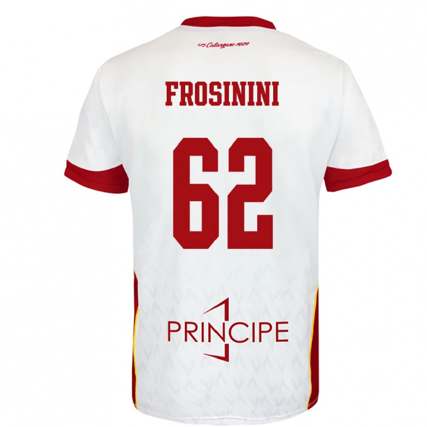 Danxen Kinderen Ruggero Frosinini #62 Wit Rood Uitshirt Uittenue 2025/26 T-Shirt