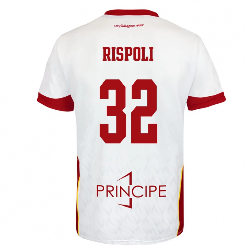 Danxen Kinderen Fabio Rispoli #32 Wit Rood Uitshirt Uittenue 2025/26 T-Shirt