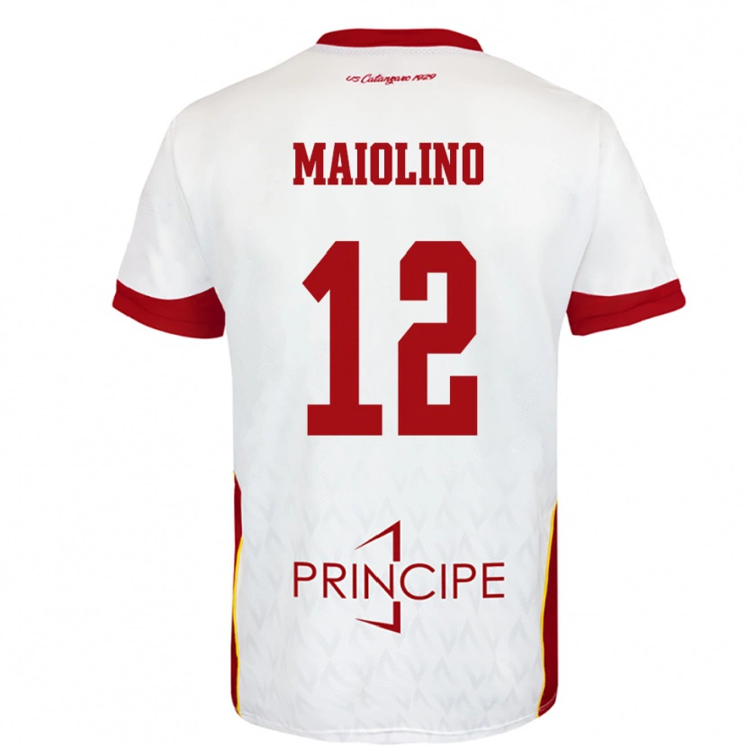 Danxen Kinderen Alex Maiolino #12 Wit Rood Uitshirt Uittenue 2025/26 T-Shirt
