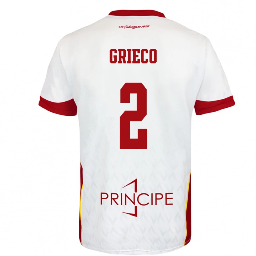 Danxen Kinderen Salvatore Grieco #2 Wit Rood Uitshirt Uittenue 2025/26 T-Shirt