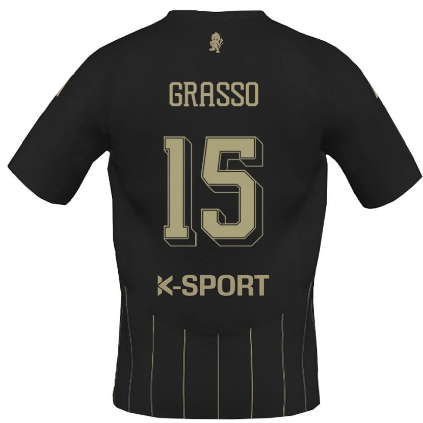 Danxen Kinderen Agostino Grasso #15 Grijs Wit Uitshirt Uittenue 2025/26 T-Shirt