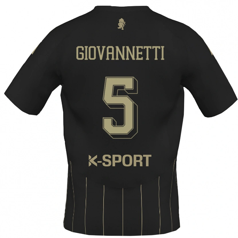 Danxen Kinderen Elia Giovannetti #5 Grijs Wit Uitshirt Uittenue 2025/26 T-Shirt