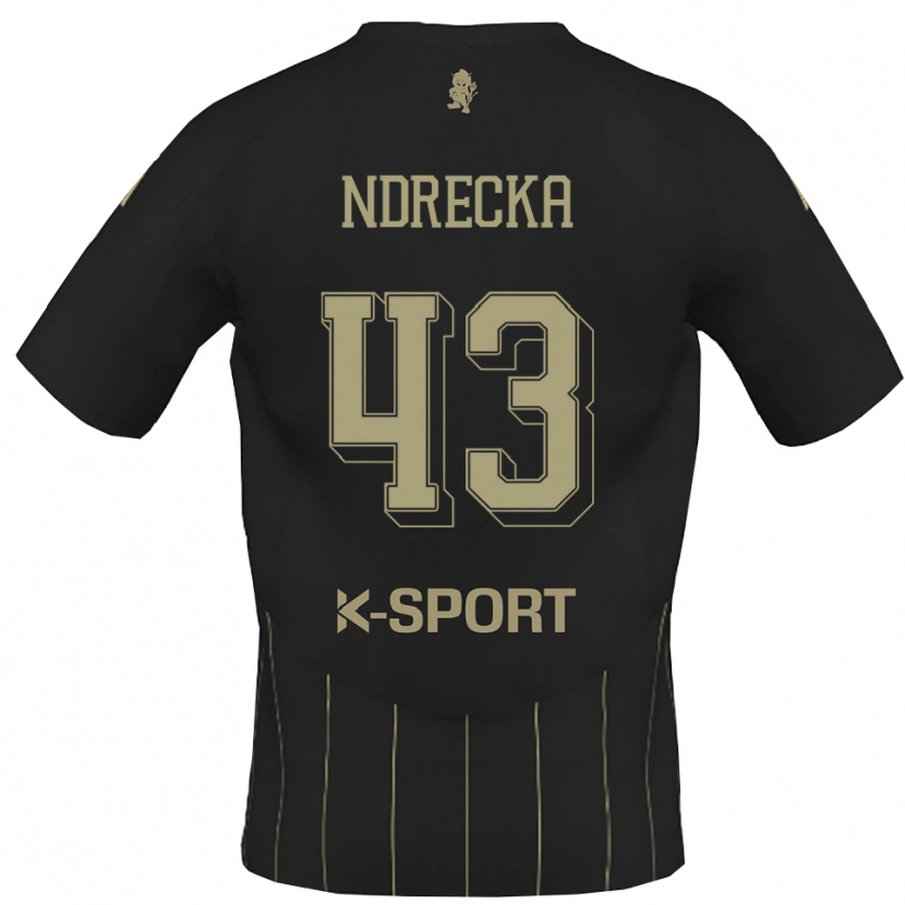 Danxen Kinderen Angelo Ndrecka #43 Grijs Wit Uitshirt Uittenue 2025/26 T-Shirt