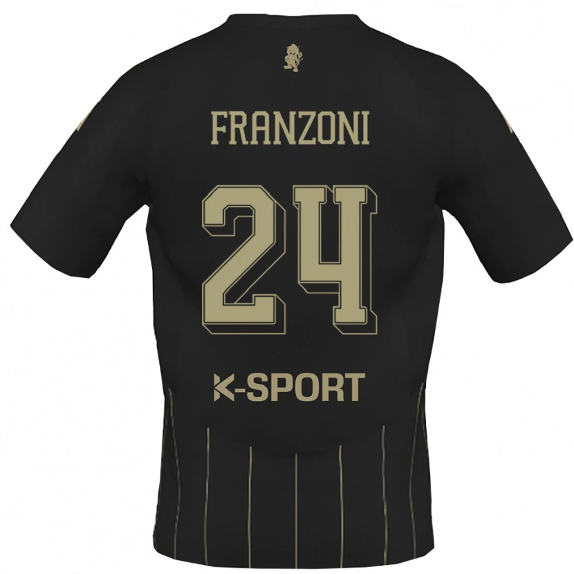 Danxen Kinderen Andrea Franzoni #24 Grijs Wit Uitshirt Uittenue 2025/26 T-Shirt