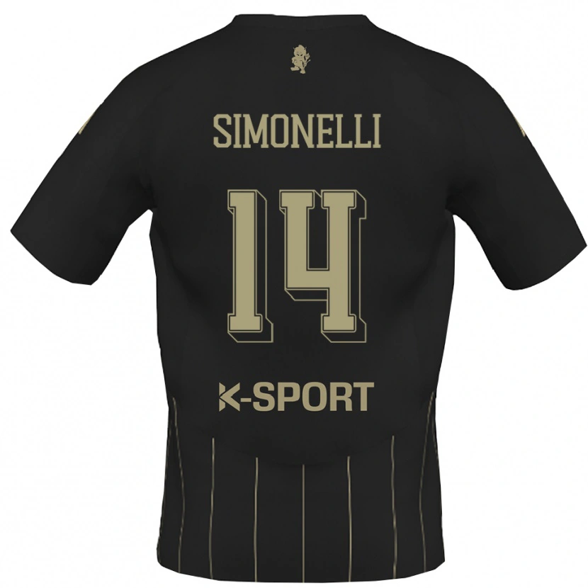 Danxen Kinderen Alessandro Simonelli #14 Grijs Wit Uitshirt Uittenue 2025/26 T-Shirt