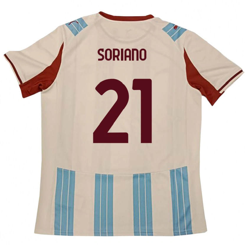 Danxen Kinderen Roberto Soriano #21 Hemelsblauw Wit Uitshirt Uittenue 2025/26 T-Shirt