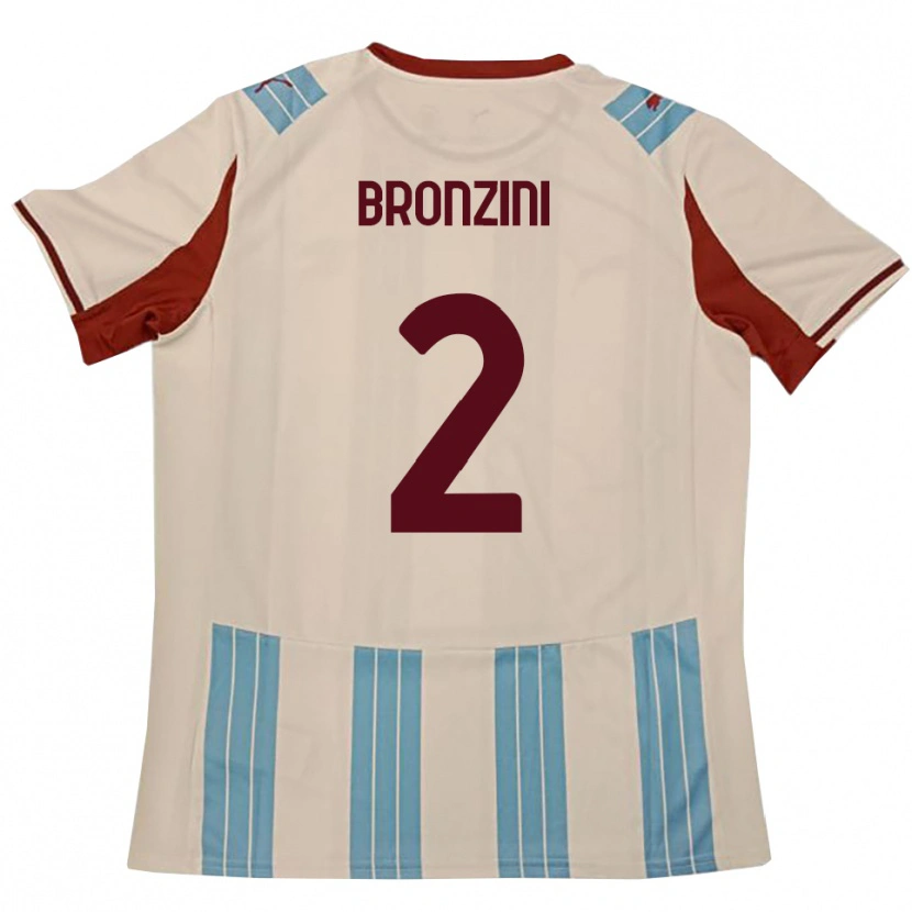 Danxen Kinderen Luca Bronzini #2 Hemelsblauw Wit Uitshirt Uittenue 2025/26 T-Shirt