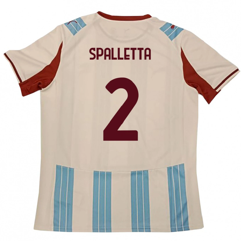 Danxen Kinderen Emanuele Spalletta #2 Hemelsblauw Wit Uitshirt Uittenue 2025/26 T-Shirt