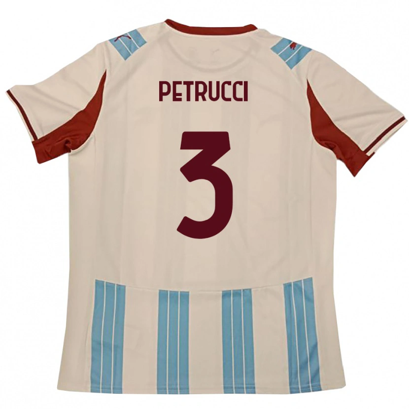 Danxen Kinderen Francesco Petrucci #3 Hemelsblauw Wit Uitshirt Uittenue 2025/26 T-Shirt