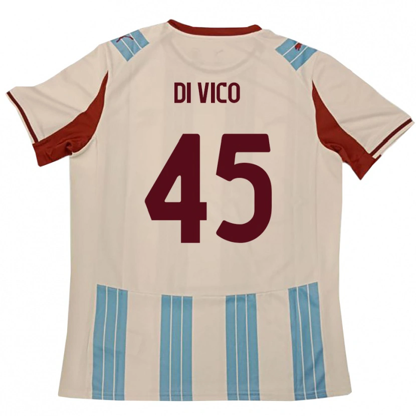 Danxen Kinderen Rocco Di Vico #45 Hemelsblauw Wit Uitshirt Uittenue 2025/26 T-Shirt