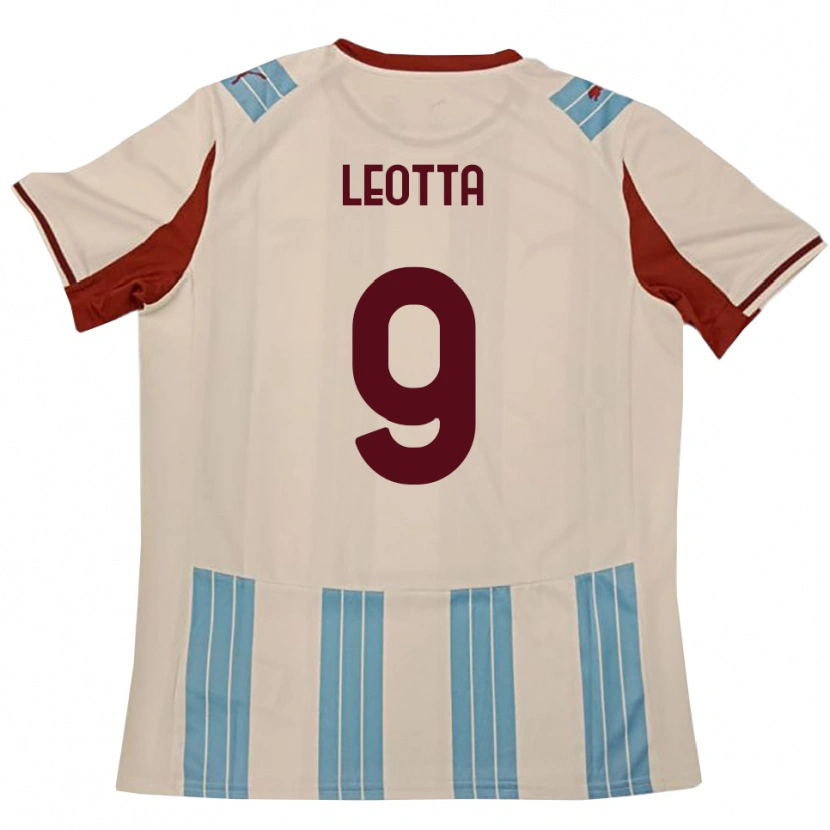 Danxen Kinderen Mario Leotta #9 Hemelsblauw Wit Uitshirt Uittenue 2025/26 T-Shirt