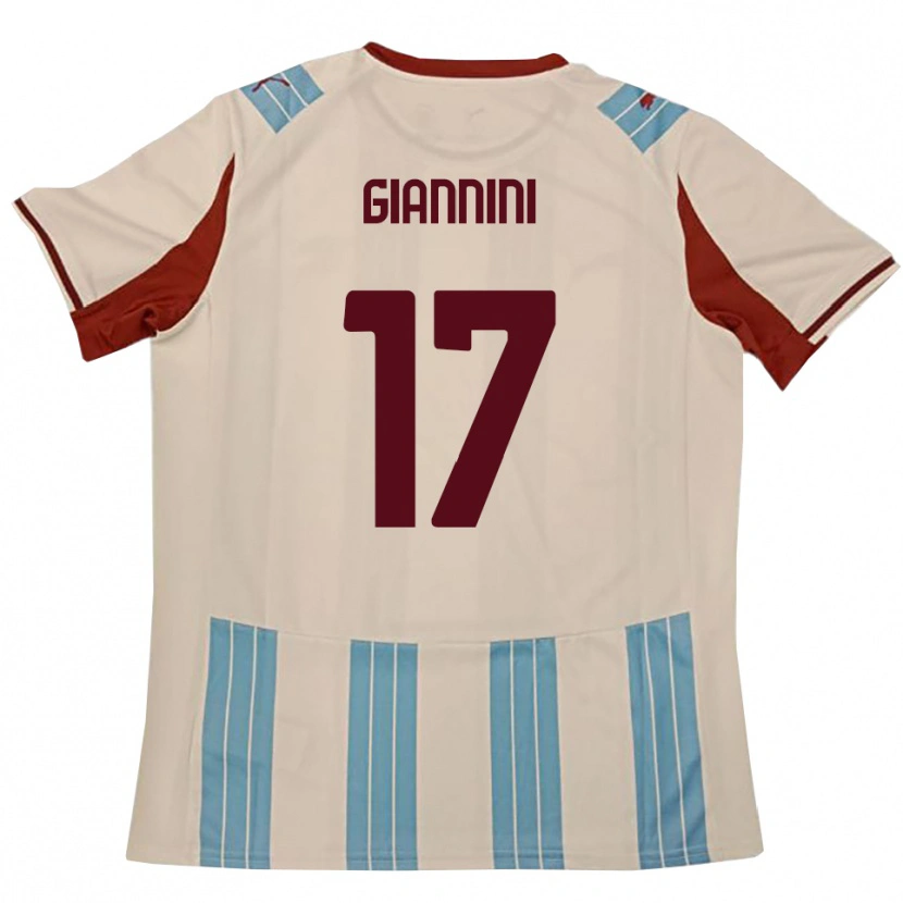 Danxen Kinderen Emanuele Giannini #17 Hemelsblauw Wit Uitshirt Uittenue 2025/26 T-Shirt