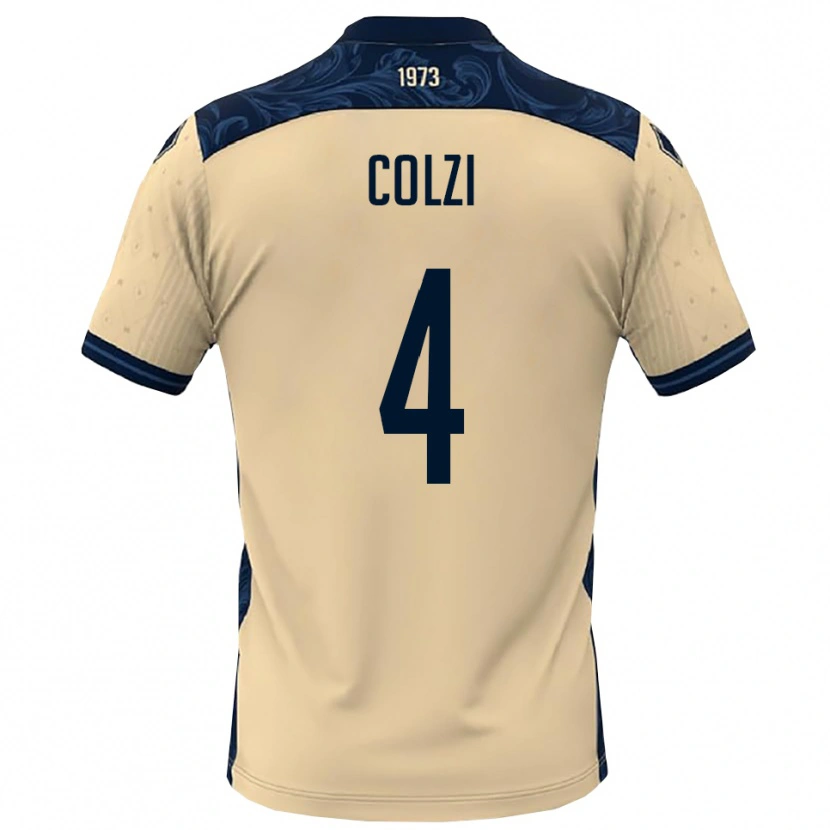 Danxen Kinderen Gabriele Colzi #4 Wit Donkerblauw Uitshirt Uittenue 2025/26 T-Shirt