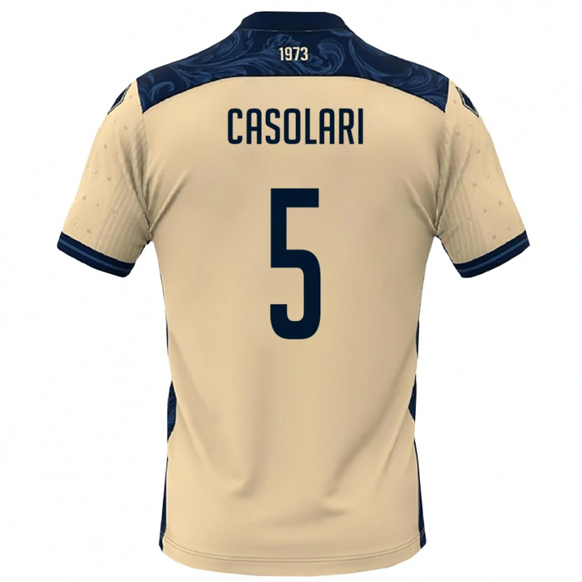 Danxen Kinderen Federico Casolari #5 Wit Donkerblauw Uitshirt Uittenue 2025/26 T-Shirt