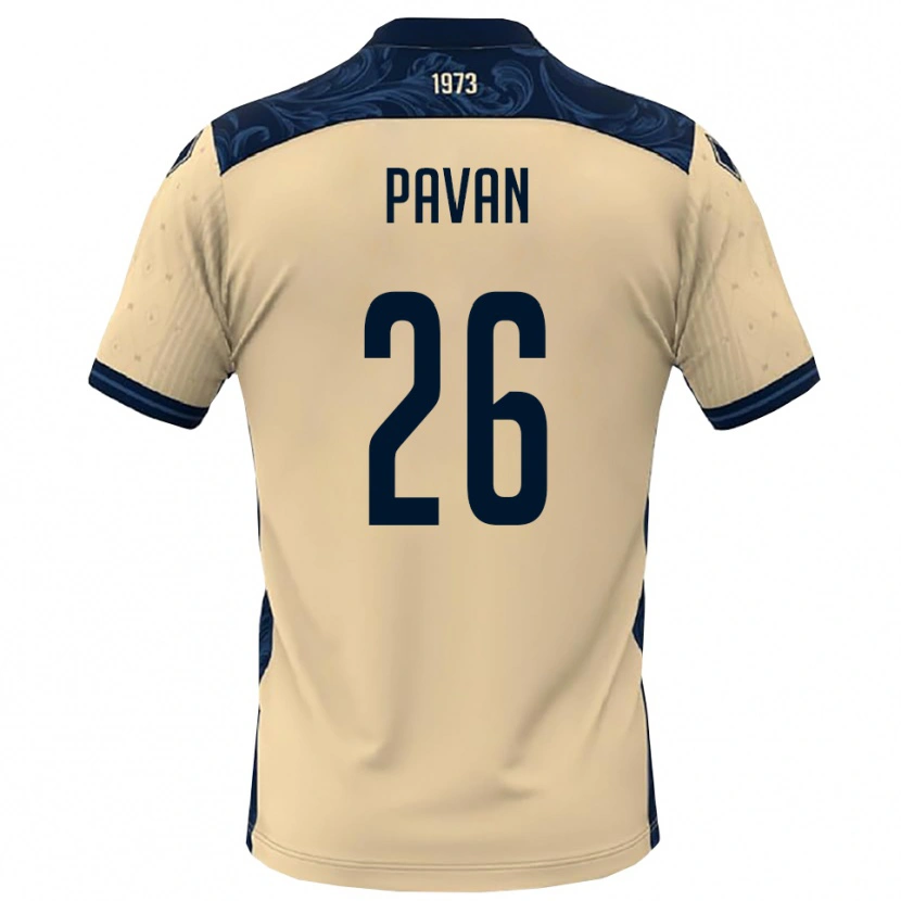 Danxen Kinderen Nicola Pavan #26 Wit Donkerblauw Uitshirt Uittenue 2025/26 T-Shirt