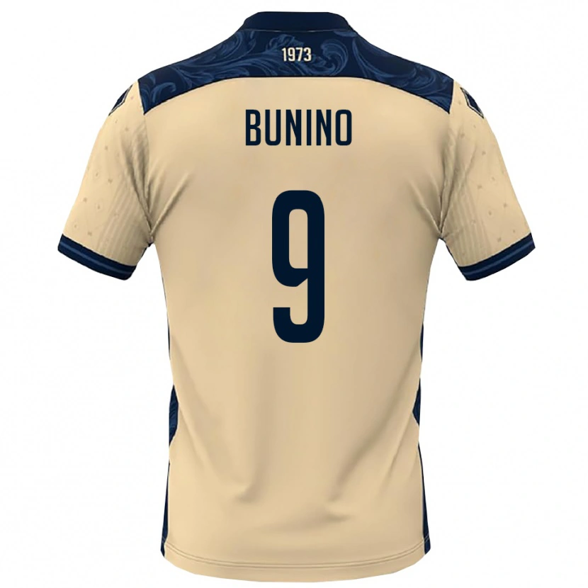 Danxen Kinderen Cristian Bunino #9 Wit Donkerblauw Uitshirt Uittenue 2025/26 T-Shirt