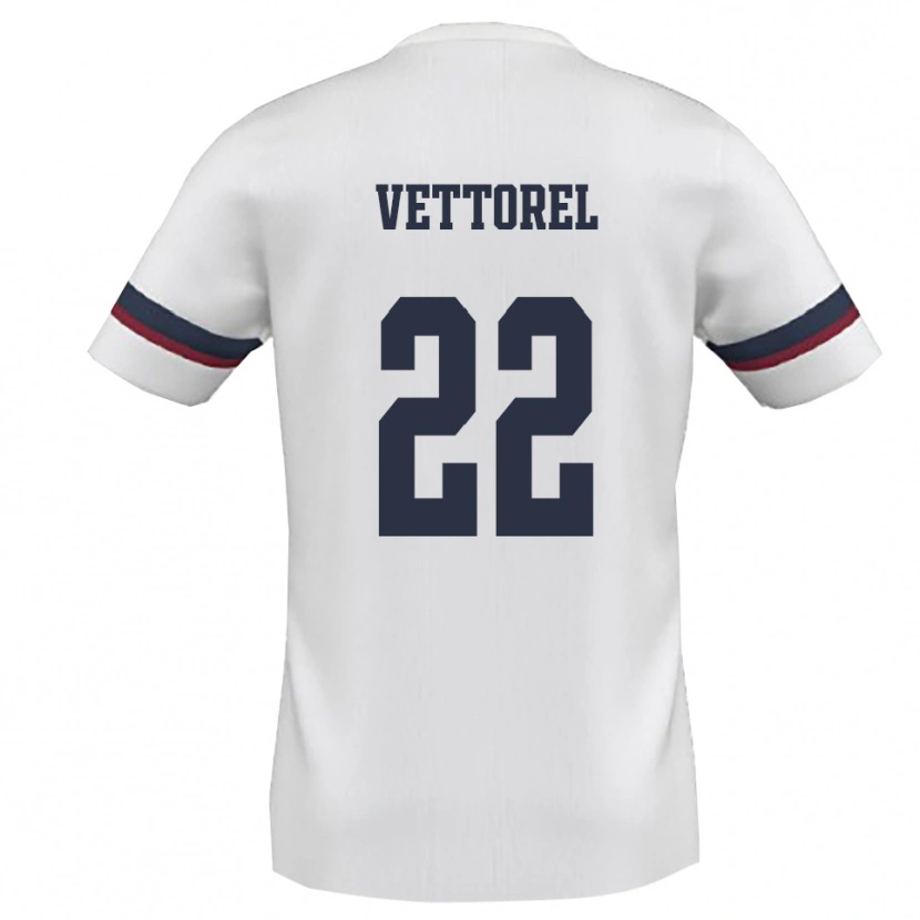 Danxen Kinderen Thomas Vettorel #22 Wit Rood Uitshirt Uittenue 2025/26 T-Shirt